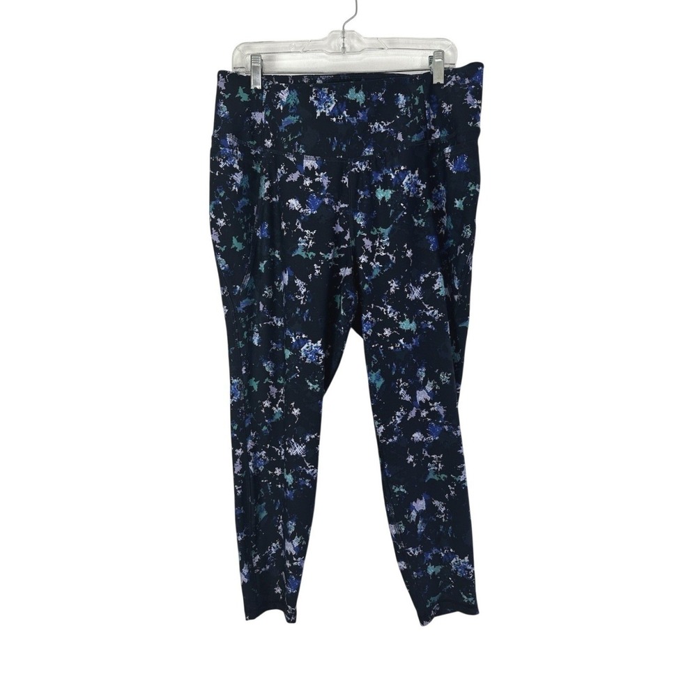 Livi Power Leggings Women's Size 18/20 Soft Active Navy Abstract Multicolor Gym